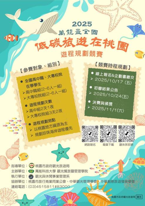 萬能學校財團法人萬能科技大學舉辦「2025萬能盃全國『低碳旅遊在桃園』遊程規劃競賽」圖片