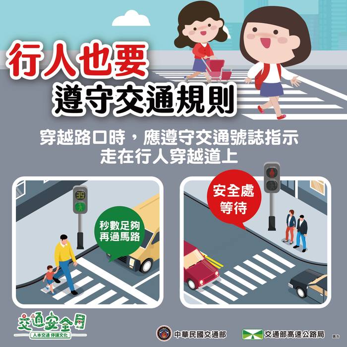 【交通安全宣導】九月主題：車輛慢看停，行人安全行圖片