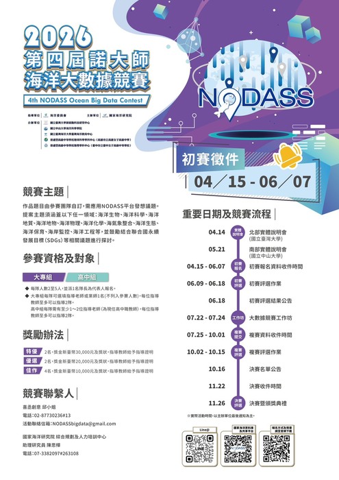 國家海洋研究院辦理「2026第四屆諾大師海洋大數據競賽」圖片
