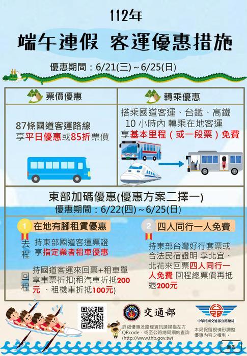 【學務處代公告】112年端午連續假期有多項公共運輸疏運措施圖片