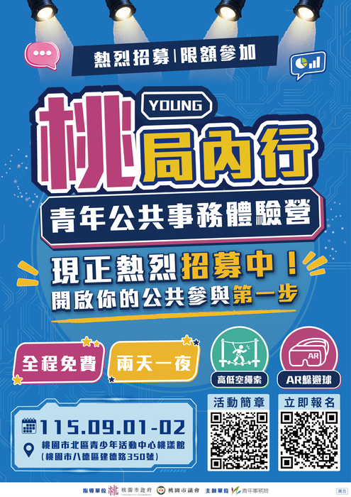 115年度桃園市青年公共參與培力營「YOUNG桃局內行｜青年公共事務體驗營」圖片