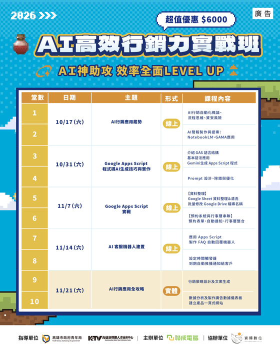 高雄市政府青年局新媒體人才培育中心辦理第六屆「行銷大師養成計畫」圖片
