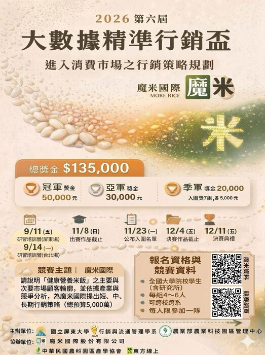 國立屏東大學行銷與流通管理學系舉辦「2026第六屆大數據精準行銷盃競賽」圖片